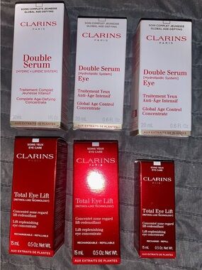 Clarins Double Serum, Eye Serum, & Total Eye Lift Set (or Bought Individual)